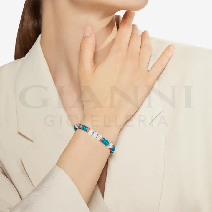 Bracciale DoDo - Rondelle tenaka argento & plastica riciclata Bracciali
