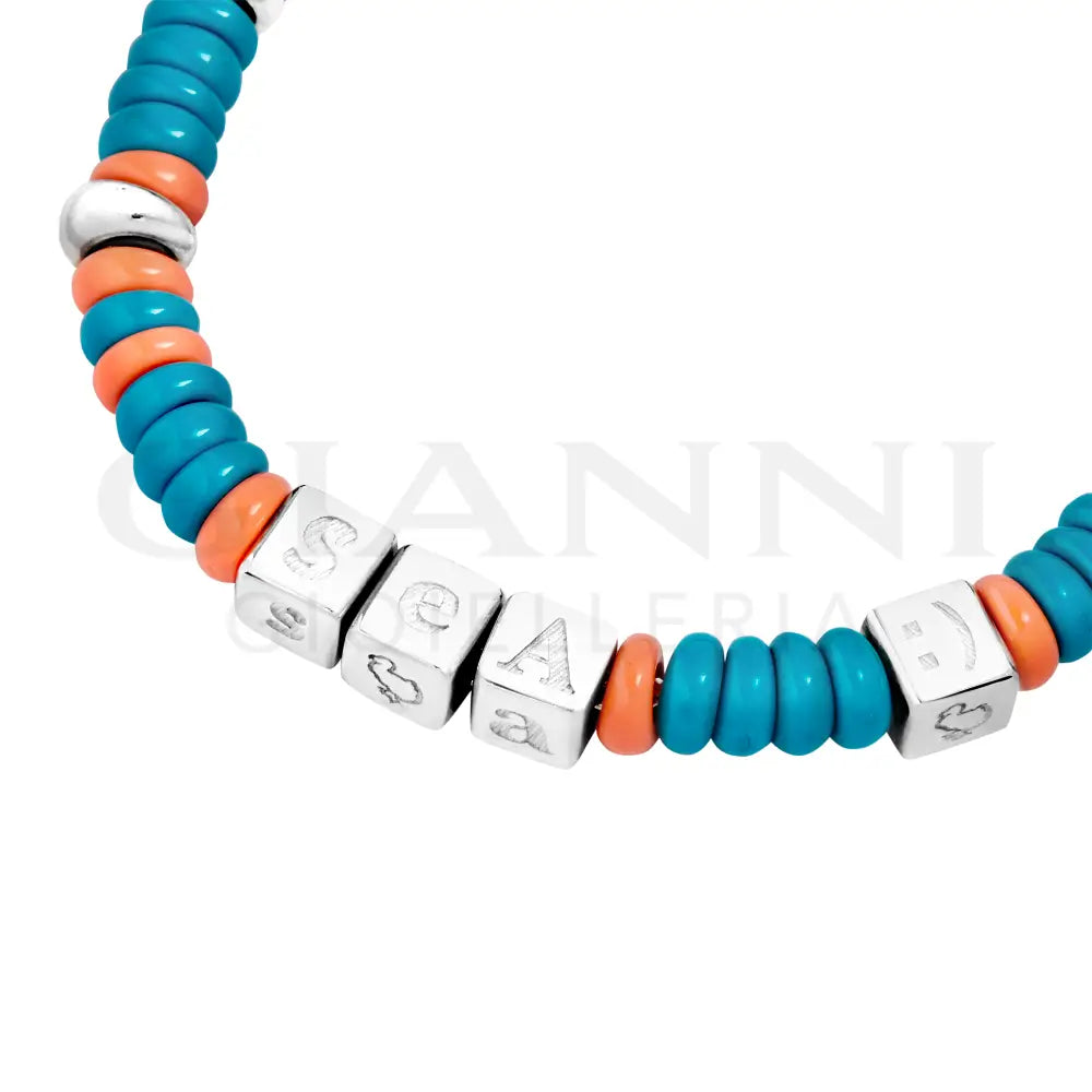 Bracciale DoDo - Rondelle tenaka argento & plastica riciclata Bracciali