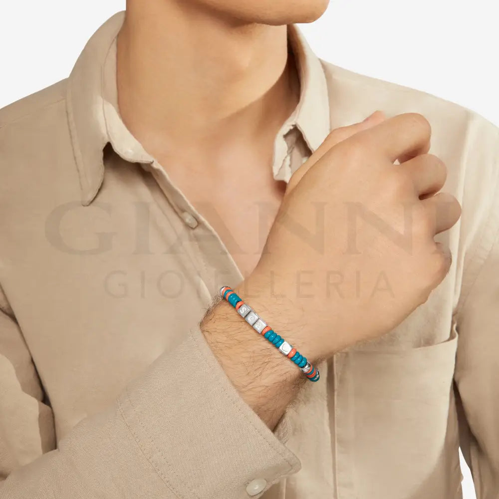 Bracciale DoDo - Rondelle tenaka argento & plastica riciclata Bracciali