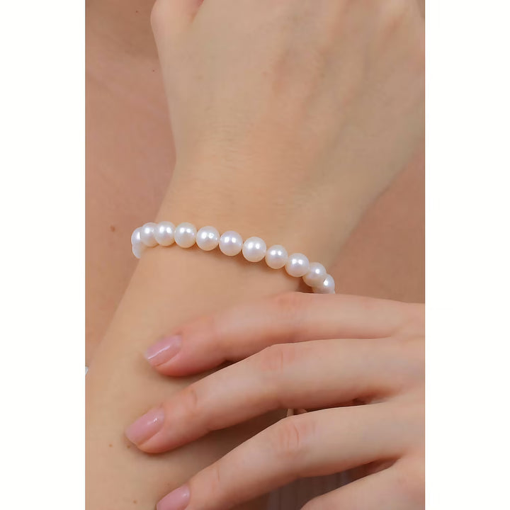 Bracciale Comete - Perle Coltivate di 7/7,5 mm in Oro Bianco