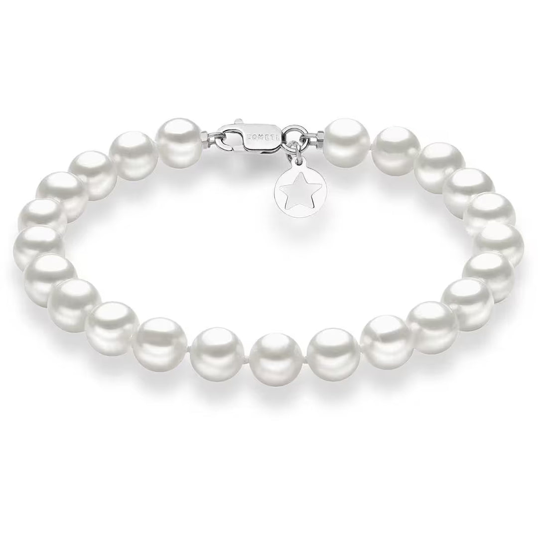 Bracciale Comete - Perle Coltivate di 5,5/6 mm in Oro Bianco