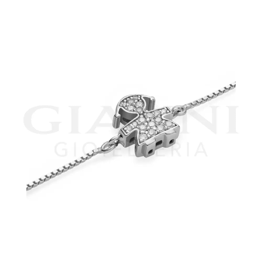 Bracciale leBebé - I Tesorini con sagoma bimba in oro bianco e diamanti - Bracciali