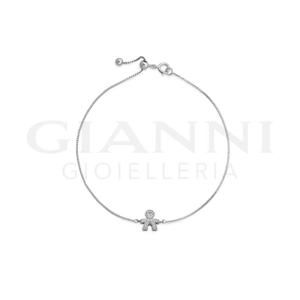 Bracciale leBebé - I Tesorini con sagoma bimbo in oro bianco e diamanti - Bracciali