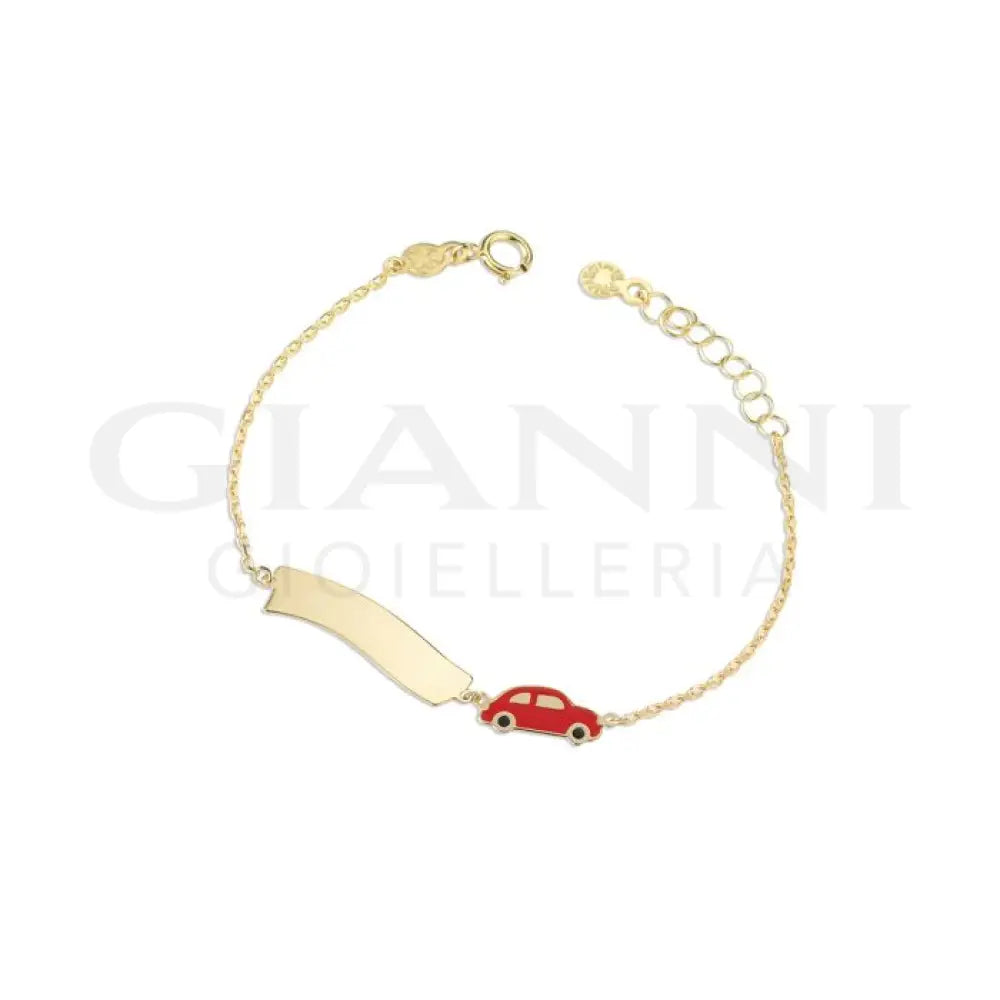 Bracciale leBebé - Toys con macchinina e targhetta nuvola in oro giallo - Bracciali