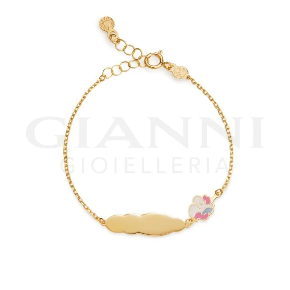 Bracciale leBebé - Toys in oro giallo con unicorno e targhetta in oro giallo - Bracciali