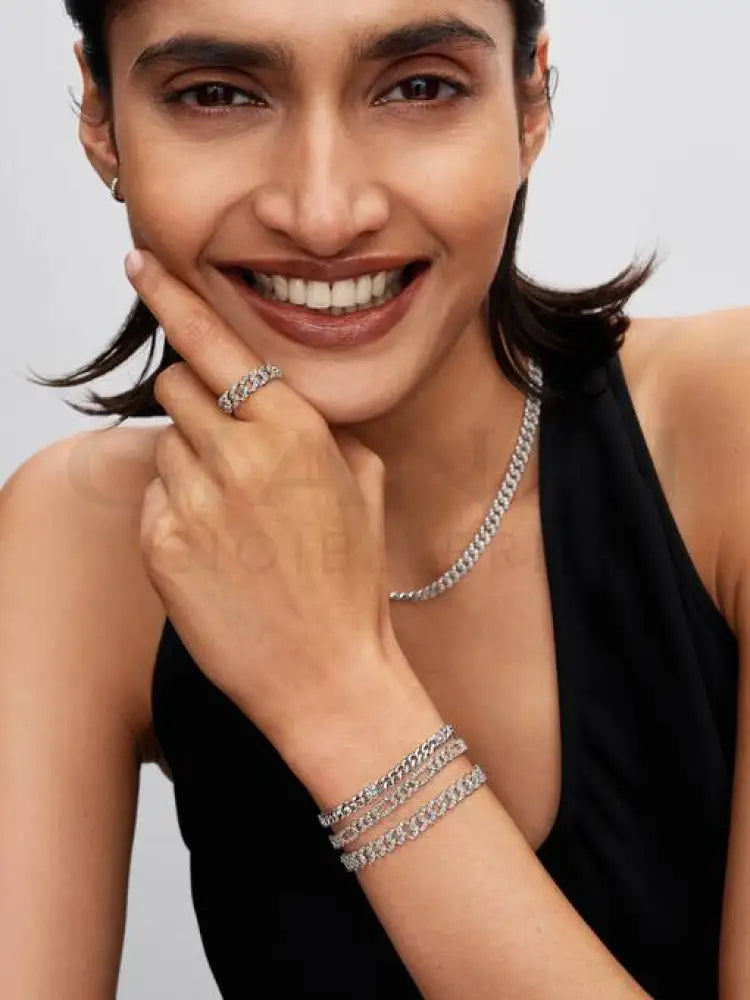 Bracciale Pandora - Catena Maglia Cubana con Cuori Bracciali
