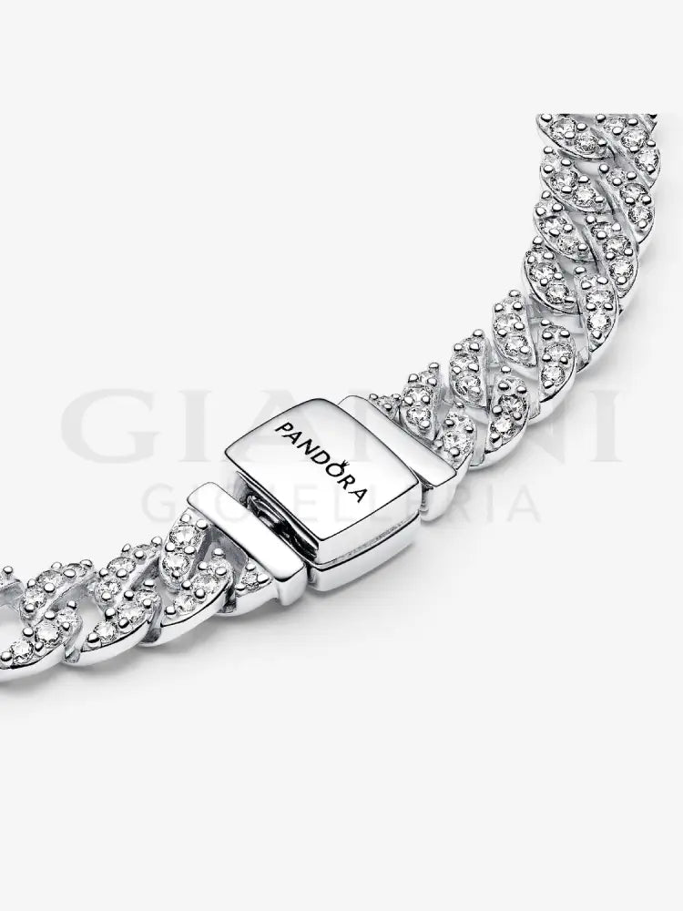 Bracciale Pandora - Catena Maglia Cubana Pavè Bracciali