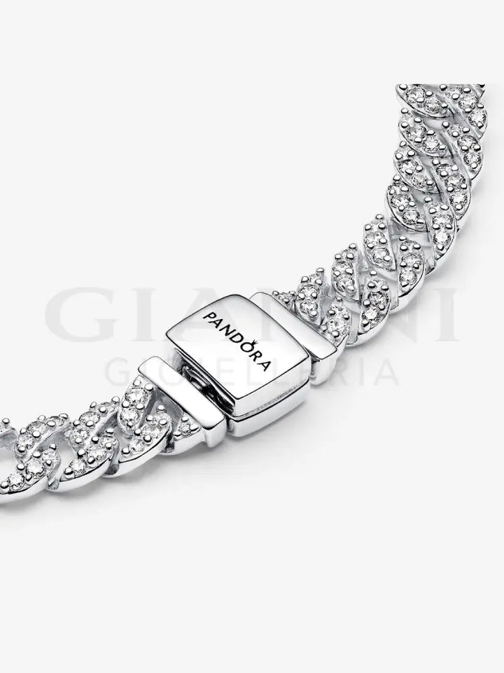 Bracciale Pandora - Catena Maglia Cubana Pavè Bracciali