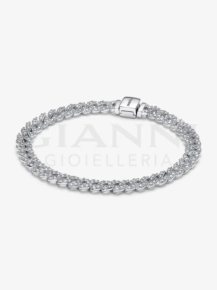 Bracciale Pandora - Catena Maglia Cubana Pavè Bracciali