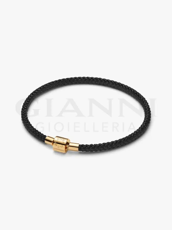 Bracciale Pandora - Corda Nera con Chiusura a Barile Bracciali