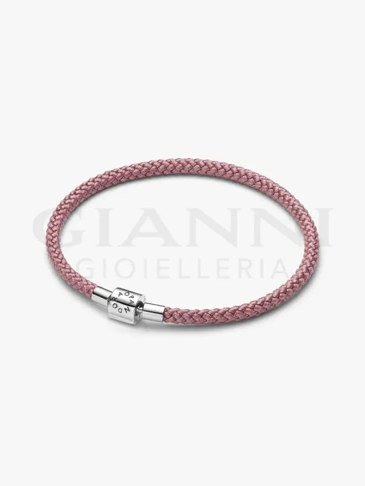 Bracciale Pandora - Corda Rosa con Chiusura a Barile Bracciali