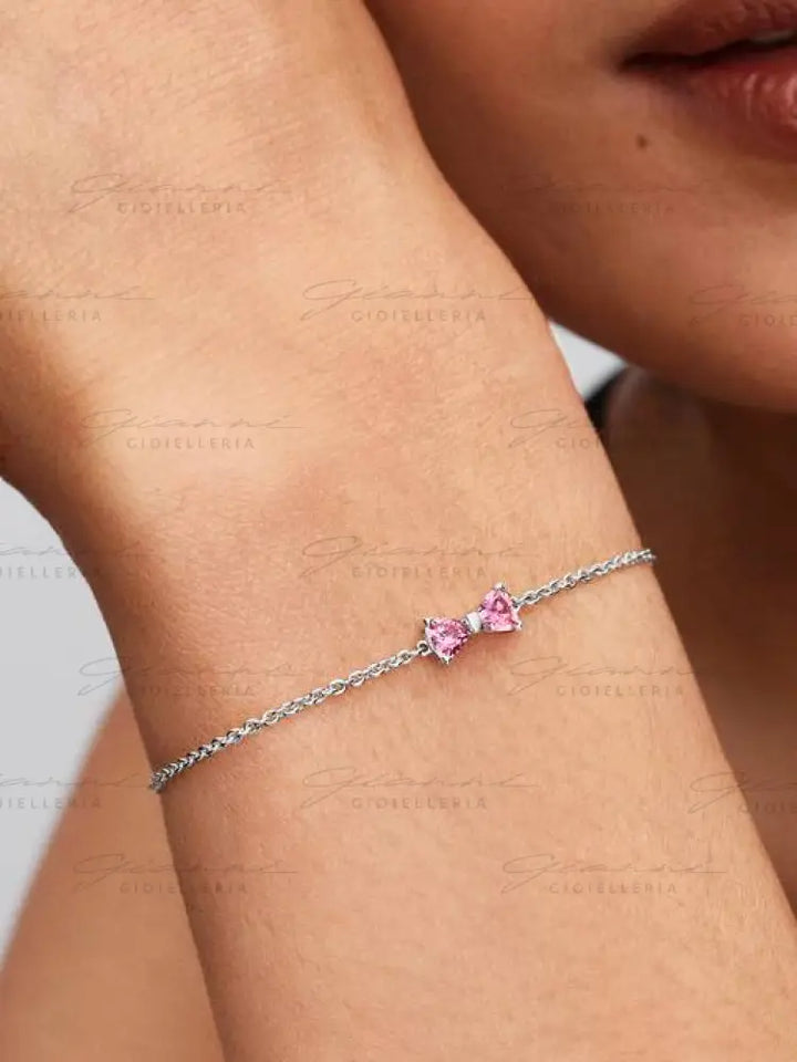 Bracciale Pandora - Fiocco Luminoso Rosa Bracciali