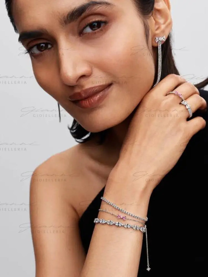 Bracciale Pandora - Fiocco Luminoso Rosa Bracciali