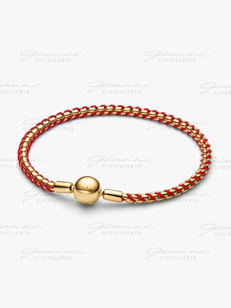 Bracciale Pandora - Intreccio Tessuto Rosso Bracciali