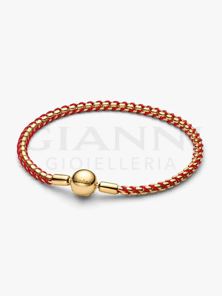 Bracciale Pandora - Intreccio Tessuto Rosso Bracciali