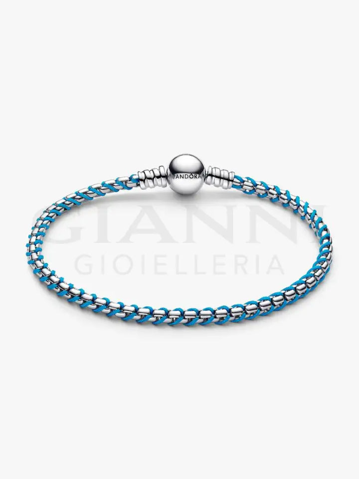 Bracciale Pandora - Intreccio Tessuto Turchese - Bracciali