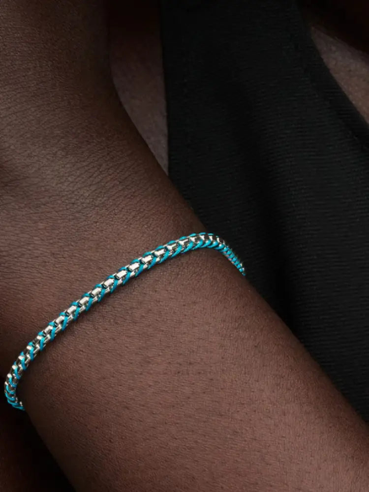 Bracciale Pandora - Intreccio Tessuto Turchese in Argento Bracciali