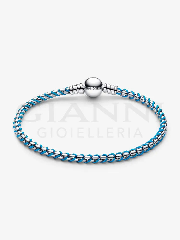 Bracciale Pandora - Intreccio Tessuto Turchese in Argento Bracciali