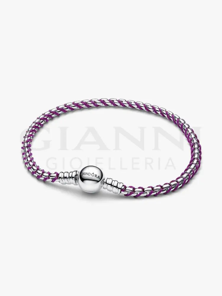 Bracciale Pandora - Intreccio Tessuto Viola - Bracciali