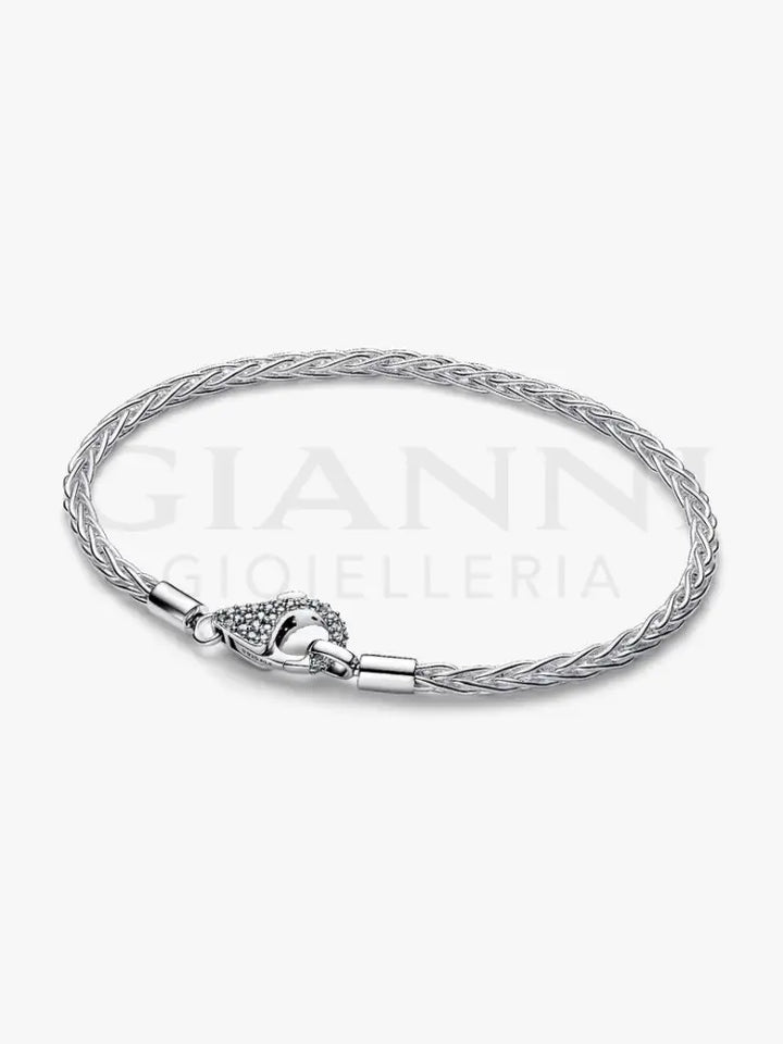 Bracciale Pandora - Maglia Coda di Volpe con Chiusura Pavè - Bracciali