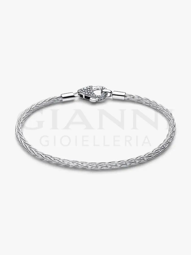 Bracciale Pandora - Maglia Coda di Volpe con Chiusura Pavè - Bracciali