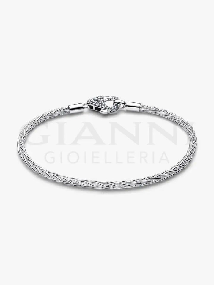 Bracciale Pandora - Maglia Coda di Volpe con Chiusura Pavè - Bracciali