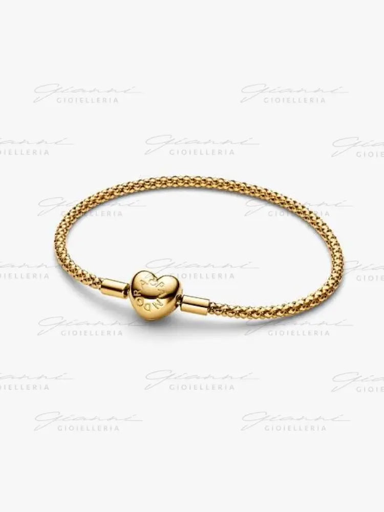 Bracciale Pandora - Maglia Geometrica con Chiusura a Cuore Bracciali