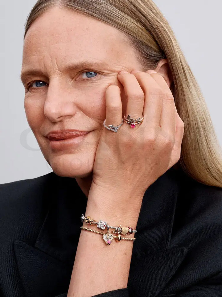 Bracciale Pandora - Maglia Geometrica con Chiusura a Moschettone Bracciali
