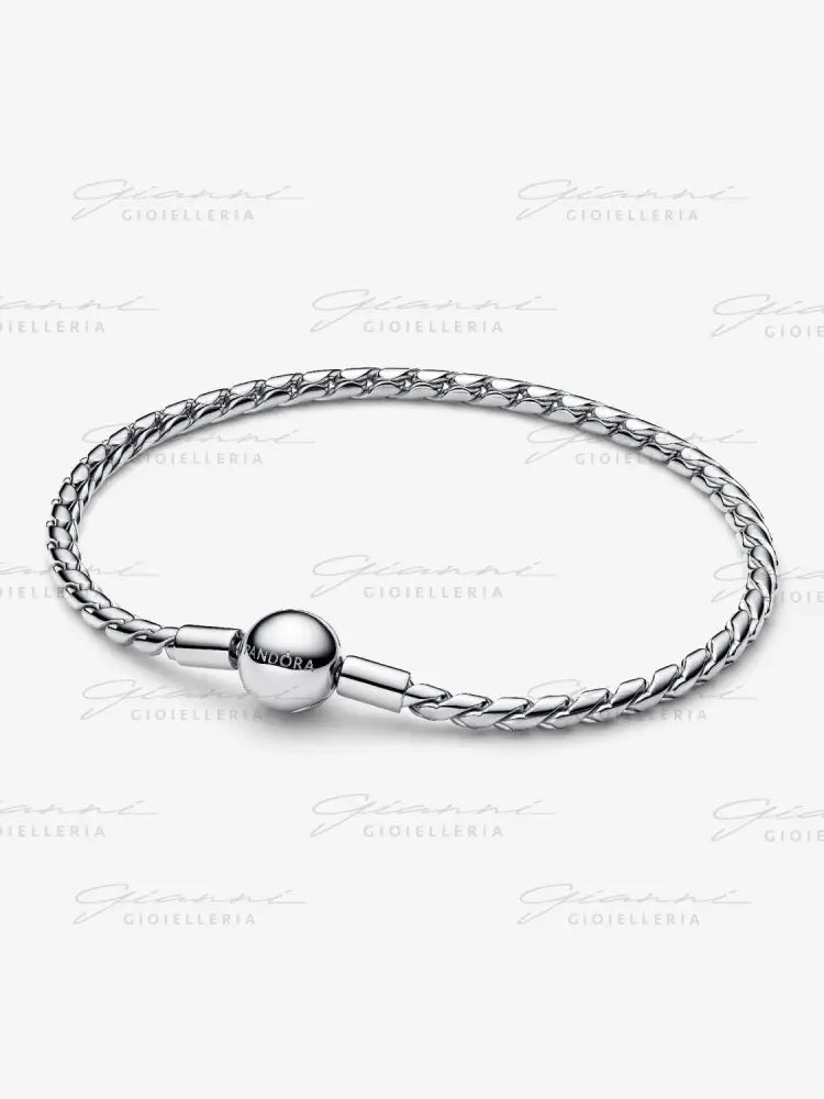 Bracciale Pandora - Maglia Spiga con Chiusura a Sfera in Argento Bracciali