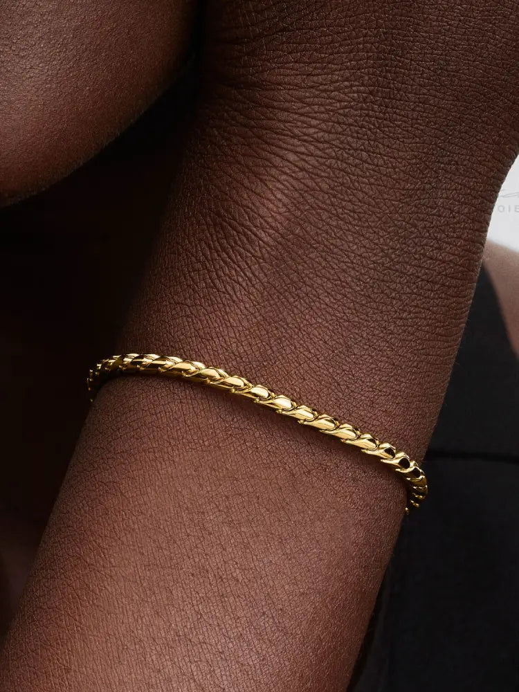 Bracciale Pandora - Maglia Spiga con Chiusura a Sfera con Placcatura in Oro Bracciali