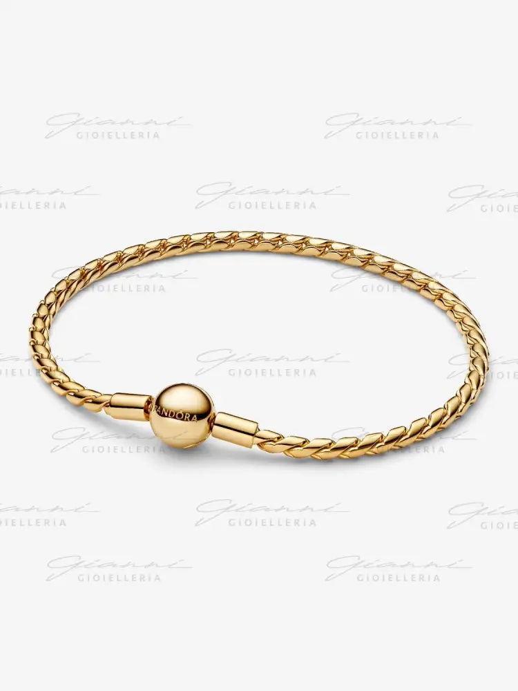 Bracciale Pandora - Maglia Spiga con Chiusura a Sfera con Placcatura in Oro Bracciali