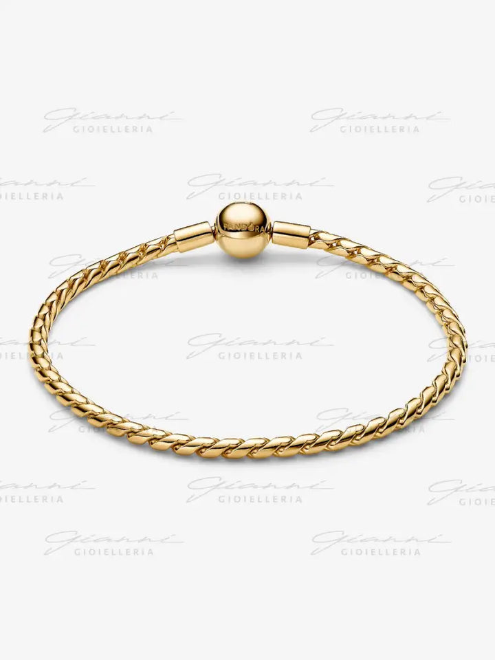 Bracciale Pandora - Maglia Spiga con Chiusura a Sfera con Placcatura in Oro Bracciali