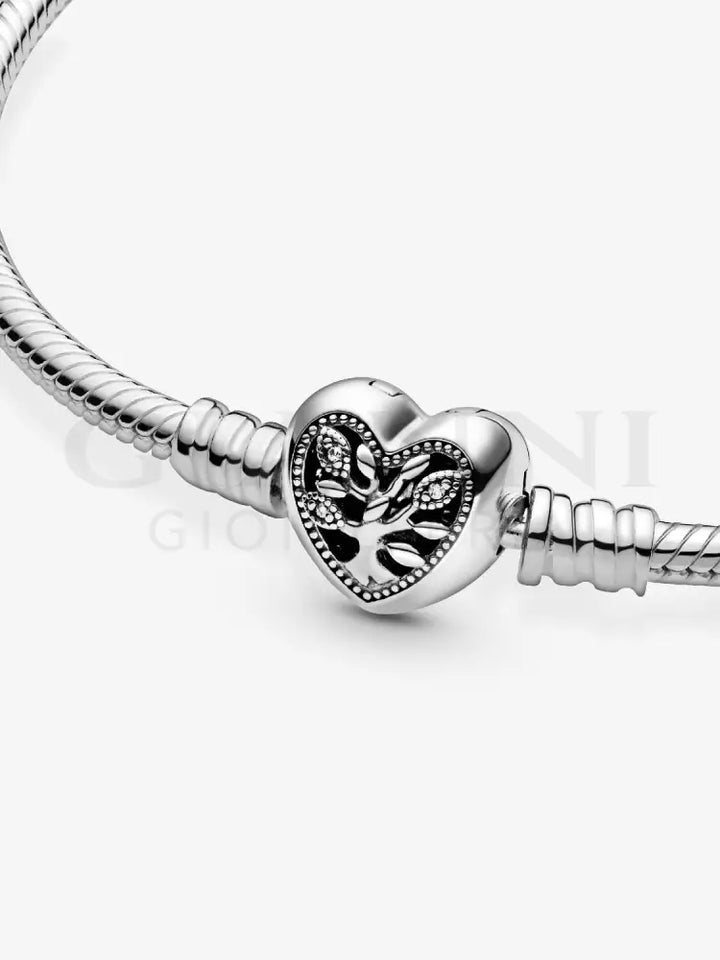 Bracciale Pandora - Moments con Chiusura a Cuore albero della Famiglia in Argento Bracciali