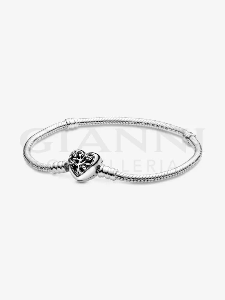 Bracciale Pandora - Moments con Chiusura a Cuore albero della Famiglia in Argento Bracciali