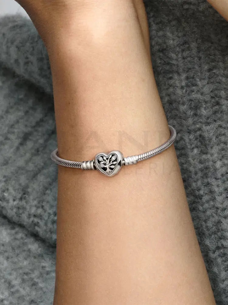 Bracciale Pandora - Moments con Chiusura a Cuore albero della Famiglia in Argento Bracciali