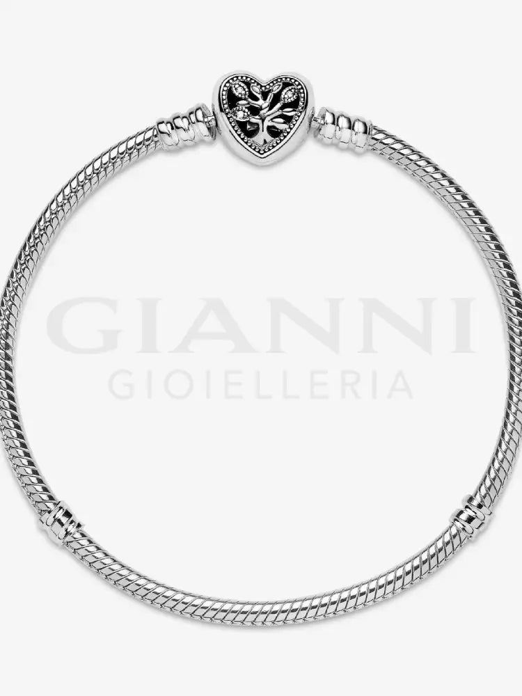 Bracciale Pandora - Moments con Chiusura a Cuore albero della Famiglia in Argento Bracciali