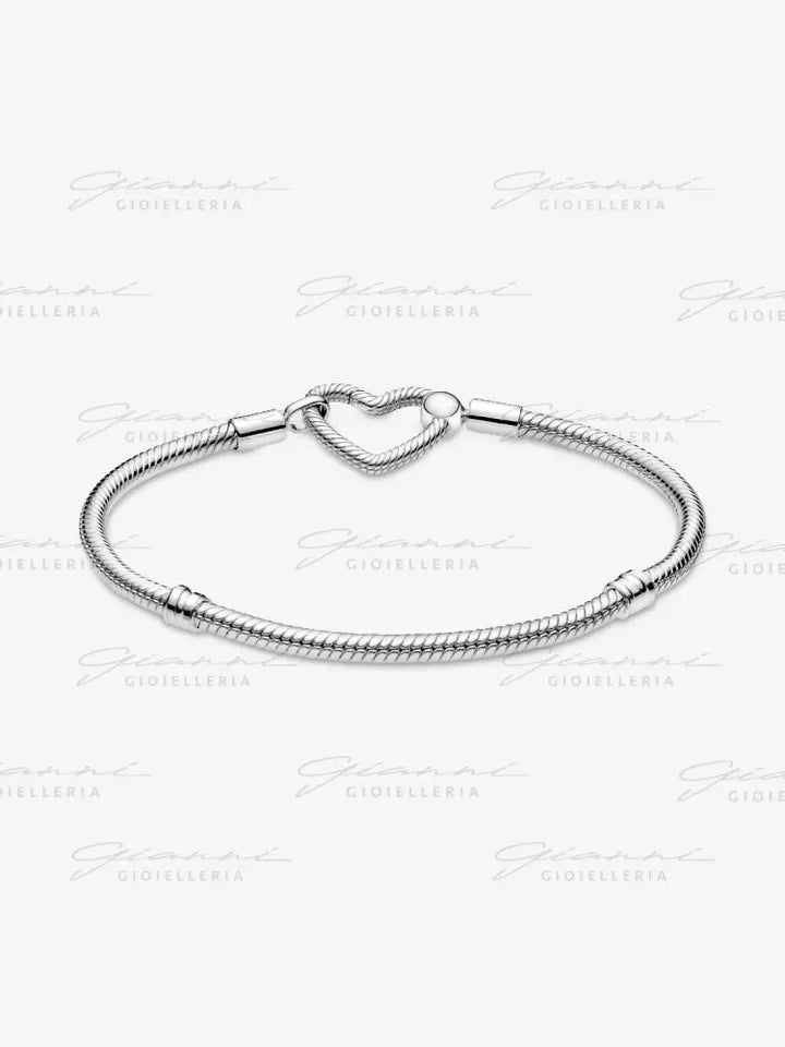 Bracciale Pandora - Moments con Chiusura a Cuore Componibile in Argento Bracciali