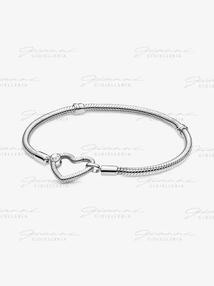 Bracciale Pandora - Moments con Chiusura a Cuore Componibile in Argento Bracciali
