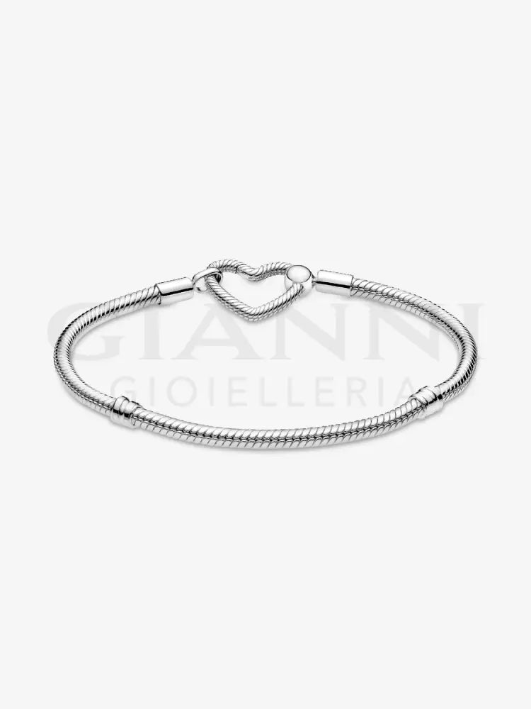 Bracciale Pandora - Moments con Chiusura a Cuore Componibile in Argento Bracciali