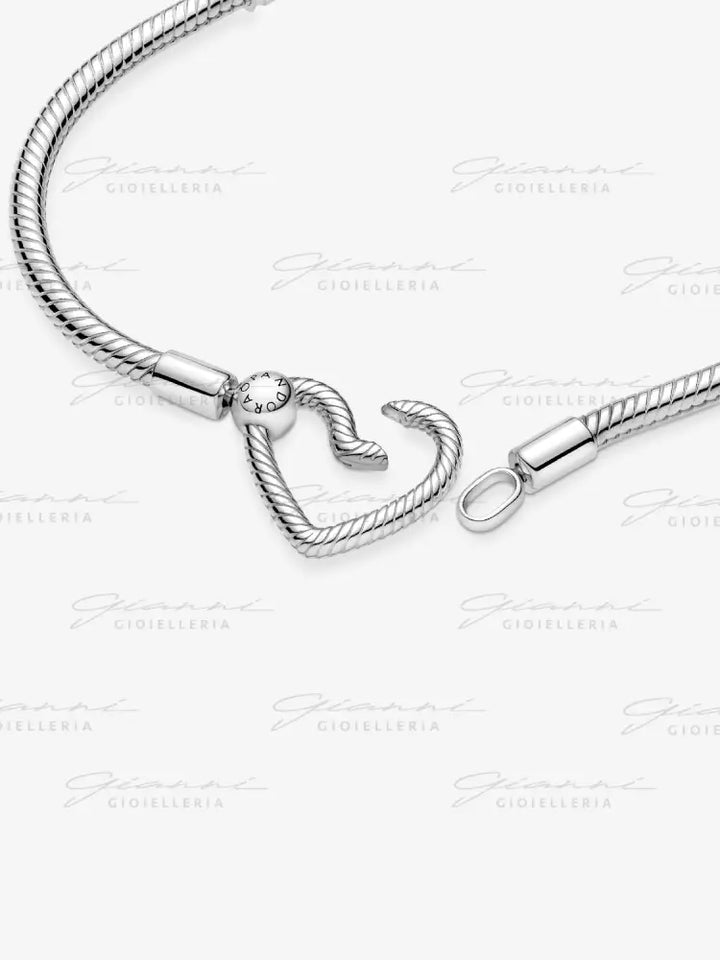 Bracciale Pandora - Moments con Chiusura a Cuore Componibile in Argento Bracciali