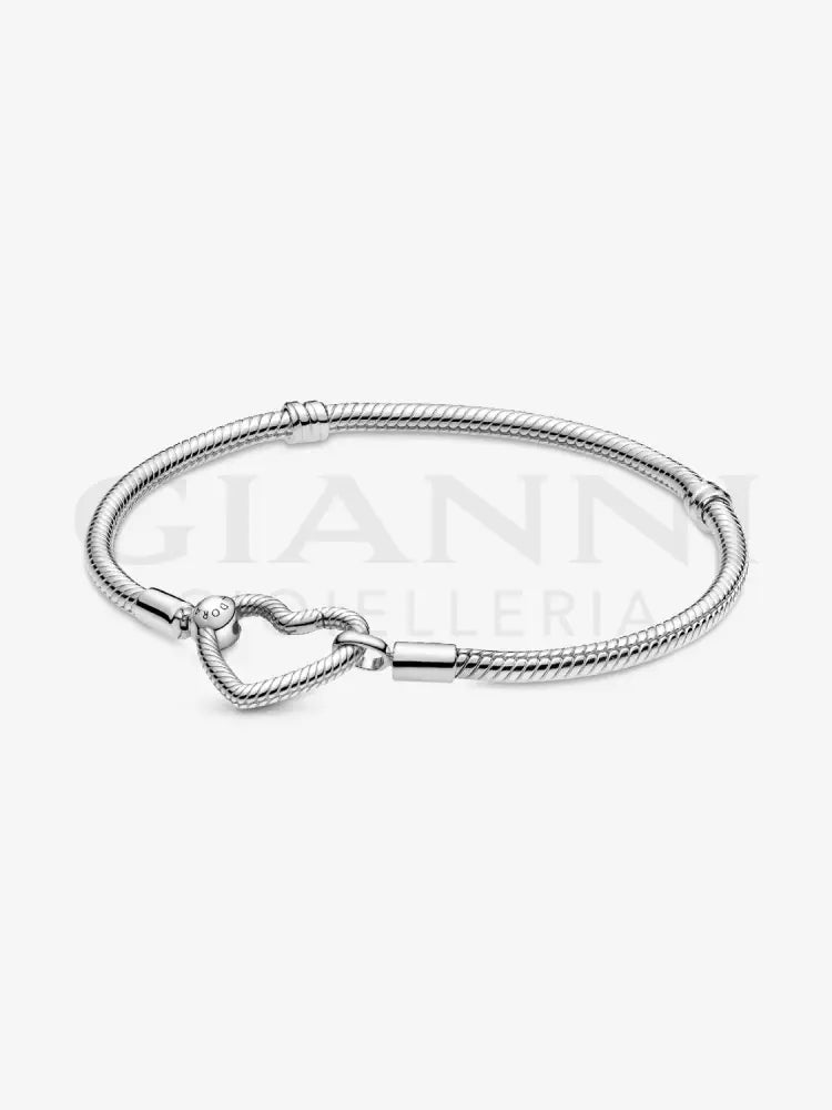 Bracciale Pandora - Moments con Chiusura a Cuore Componibile in Argento Bracciali