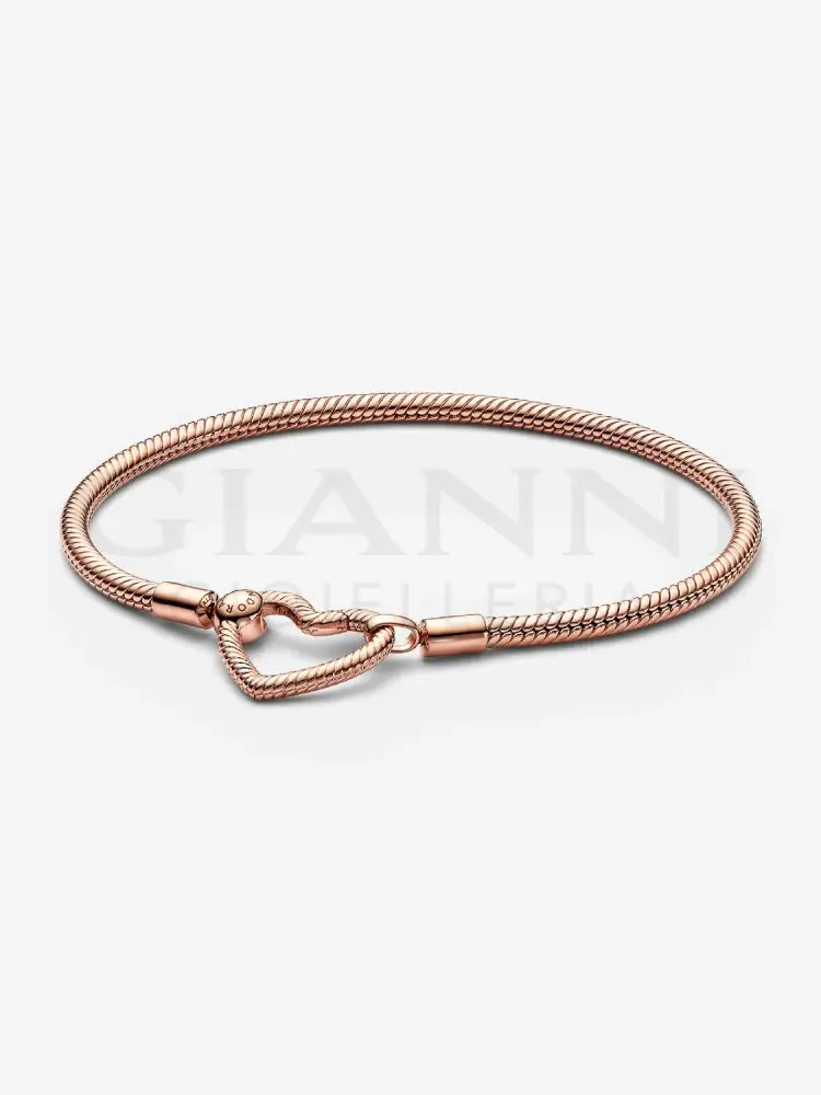 Bracciale Pandora - Moments con Chiusura a Cuore Componibile con Placcatura in Oro Rosa Bracciali