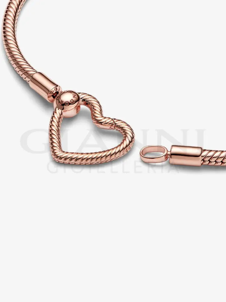 Bracciale Pandora - Moments con Chiusura a Cuore Componibile con Placcatura in Oro Rosa Bracciali
