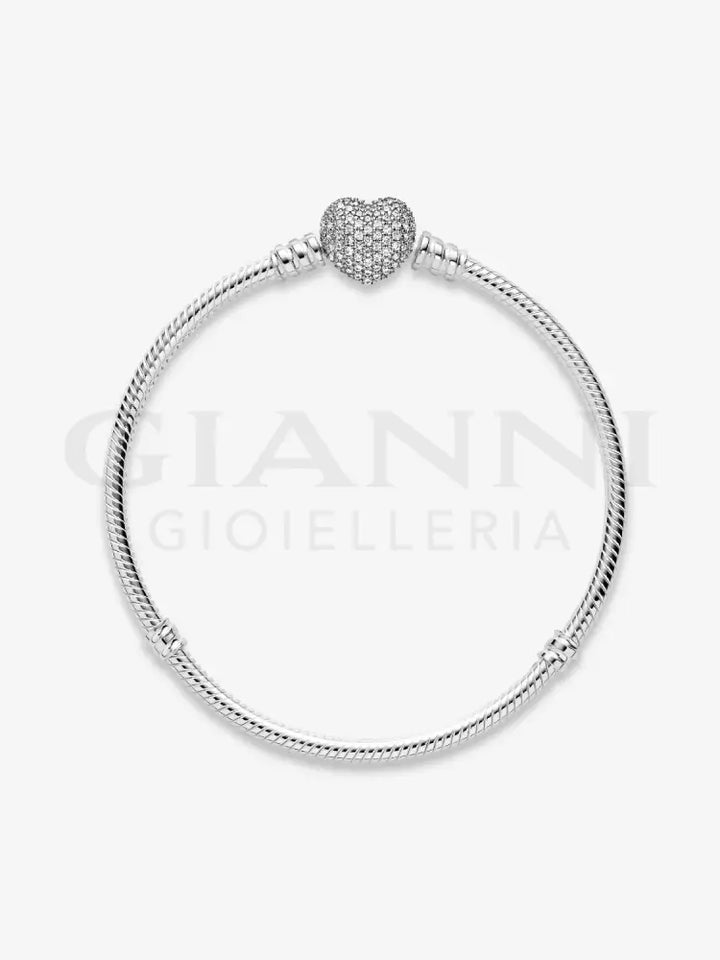 Bracciale Pandora - Moments con Chiusura a Cuore Pavè Bracciali