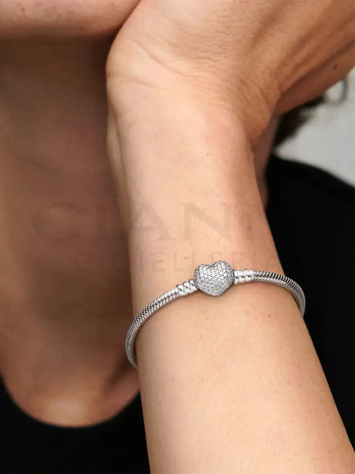 Bracciale Pandora - Moments con Chiusura a Cuore Pavè Bracciali