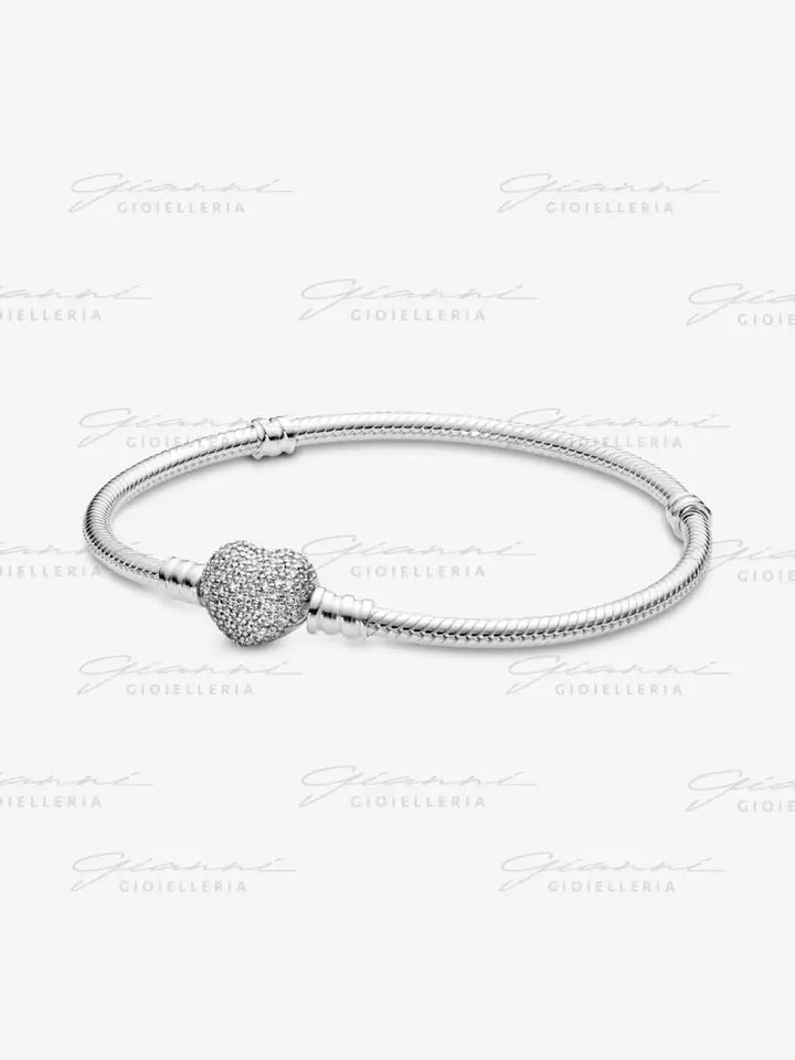 Bracciale Pandora - Moments con Chiusura a Cuore Pavè Bracciali