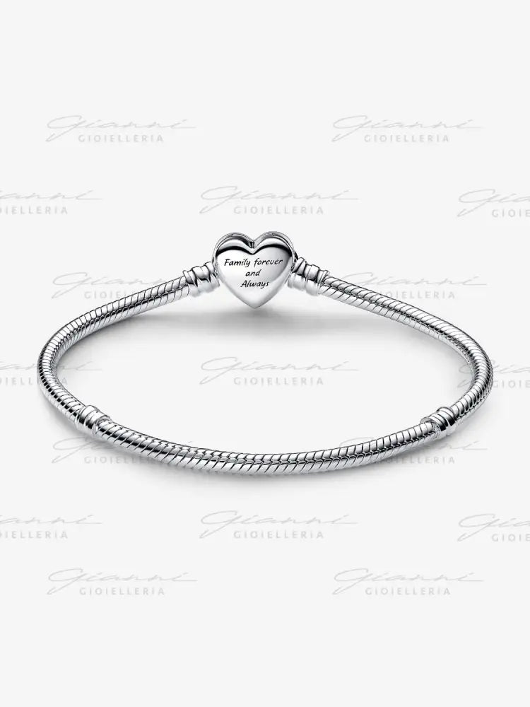 Bracciale Pandora - Moments con maglia snake e chiusura a cuore con infinito scintillante in Argento Bracciali