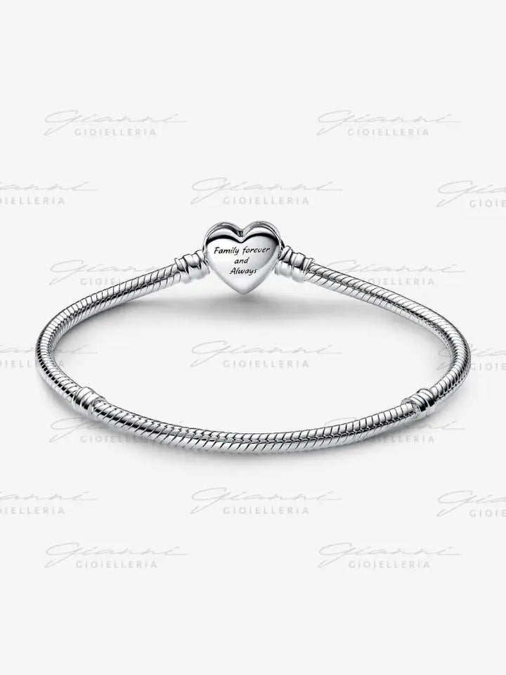 Bracciale Pandora - Moments con maglia snake e chiusura a cuore con infinito scintillante in Argento Bracciali