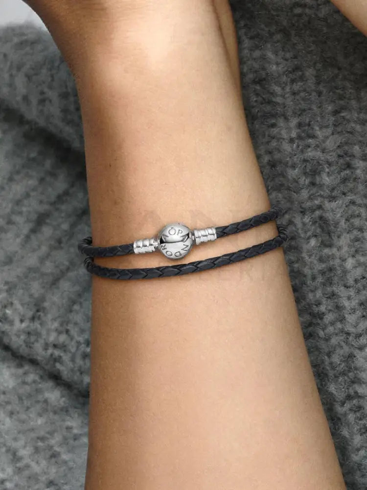 Bracciale Pandora - Moments in Pelle Nero Doppio Bracciali