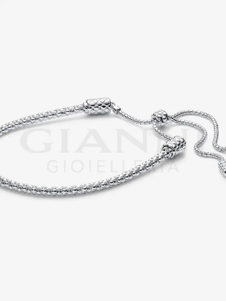 Bracciale Pandora - Moments Regolabile Maglia Geometrica in Argento 28 cm Bracciali